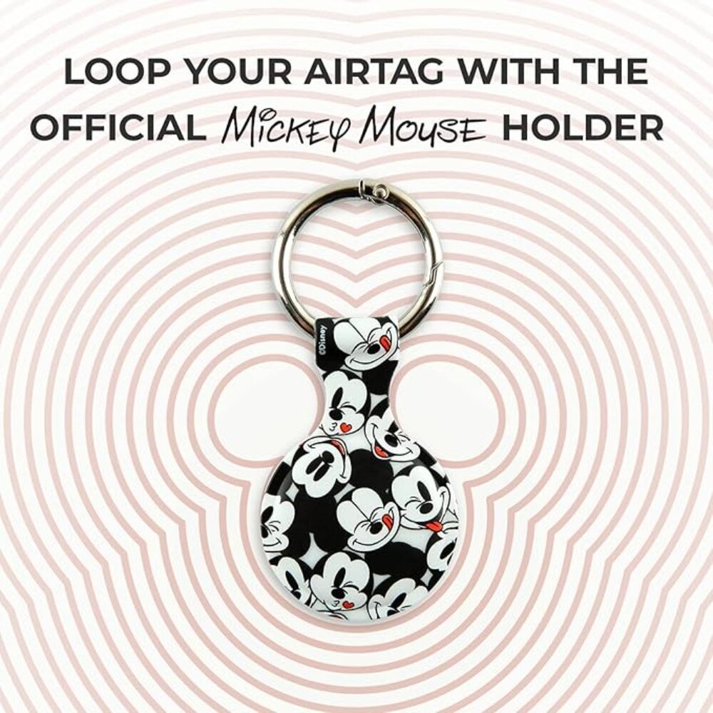 Disney Silly Mickey Mouse Protective Holder for Apple AirTag Clip Ring/Key Ring